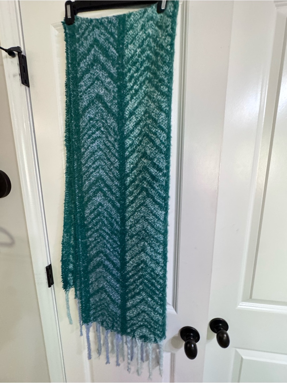 Aerie green and Ombre Knit Fringe Scarf